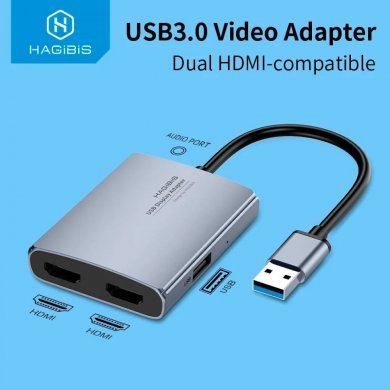U2H Hagibis adaptador USB 3.0 para 2x HDMI Full HD