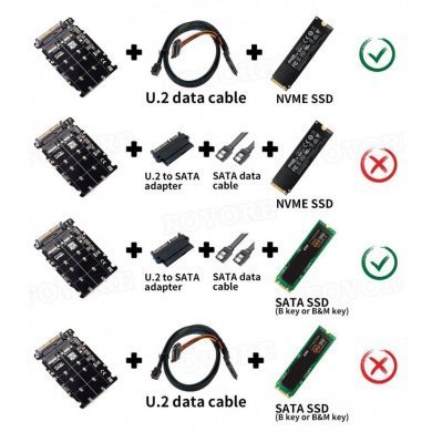U.2-BOX-21F06 Case adaptador 2x SSD M.2 para U.2 SAS SFF-8639