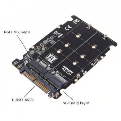 U.2-BOX-21F06 Case adaptador 2x SSD M.2 para U.2 SAS SFF-8639