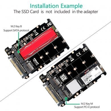 U.2-BOX-21F06-WC ADAPTADOR 2X SSD M.2 PARA U.2 SAS SFF-8639