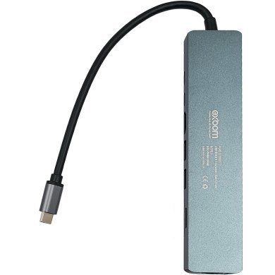 UDC-PHNR1008B Exbom Hub 8x1 USB-C 2x USB 3.0 2x USB-C HDMI RJ45 SD MicroSD