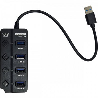 UH-314S Hub USB 4 portas USB 3.0 com interruptor liga/desliga