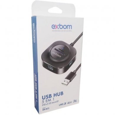 UH-R23 Exbom Hub 5 em 1 com 3 portas USB 2.0