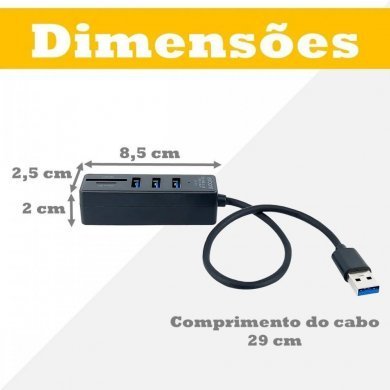 UH-R32 Exbom Hub 5 em 1 com 3 portas USB 3.0