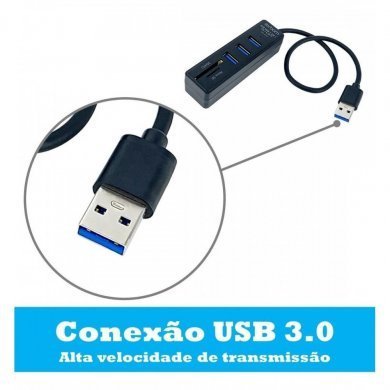 UH-R32 Exbom Hub 5 em 1 com 3 portas USB 3.0