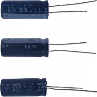UHW0J332MPD-KIT10 Capacitor eletrolitico Nichicon 3300uF 6.3V Kit 10x