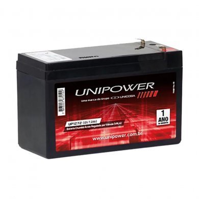 UP1272 Unipower Bateria 12V 7.2Ah Selada Central Alarme Nob