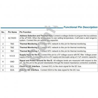 UP1905AMA8 Ci S59A sensor temperatura SMD 8p SOT23-8 (Kit 2x)
