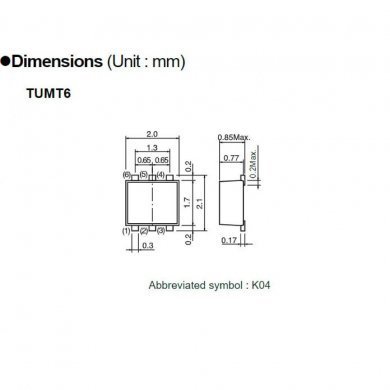 US6K4 Transistor Mosfet NCh+NCh 1.8V Drive (kit 10)