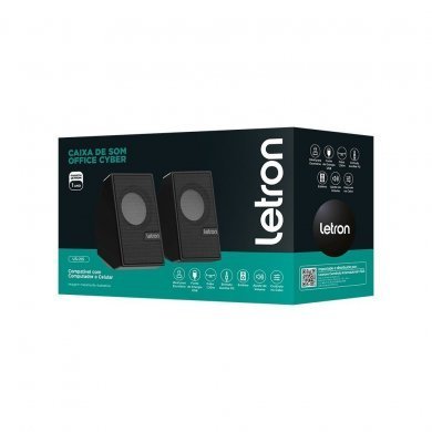 Letron Caixa de Som Estereo Cyber 6W P2 3.5mm