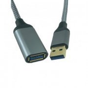 Extensão USB 3.0 de 3 Metros com cabo de malha USB-A Macho para USB-A Femea