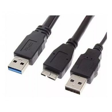 USB-Y-1M Cabo USB Em Y Macho 3.0 x 2.0 Para HD Externo