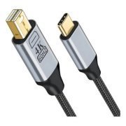 Cabo USB-C 3.1 para Mini Display Port 4K Thunderbolt 1.8m 60Hz, compatível com versões anteriores de 1080p