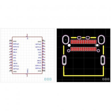 10x conector femea USB-C 24P 8.95mm Foxconn cor preto