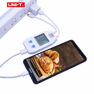 UNIT-T Medidor de Corrente e Voltagem Dual USB TypeC