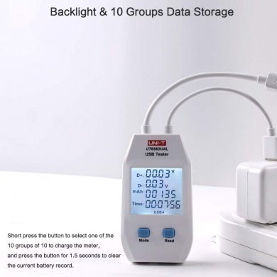 UNIT-T Medidor de Corrente e Voltagem Dual USB TypeC