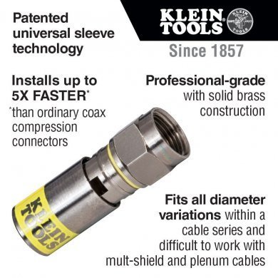 VDV812-612 Klein Tools Conector F RG6 RG6 compressão