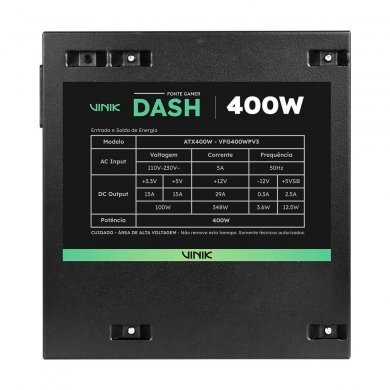 VFG400WPV3 Vinik Fonte Dash ATX 400W ATX12V Bivolt
