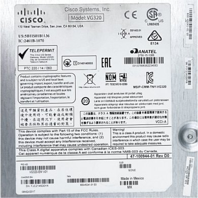 VG320 Cisco VG320 Voice Gateway 48x FXS PVDM3-128