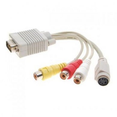 VGA-TO-SVIDEO-RCA Cabo Conversor VGA para TV S-Video