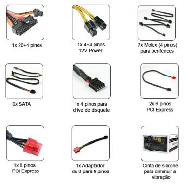 Fonte Modular Thermaltake Toughpower W0128RU 650W Reais, PFC Ativ