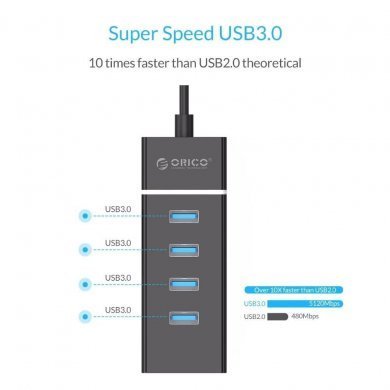Orico hub USB 4 portas 3.0 preto