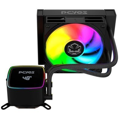 WCDLY120 Pcyes water cooler Duley Black Vulcan ARGB com display 120mm