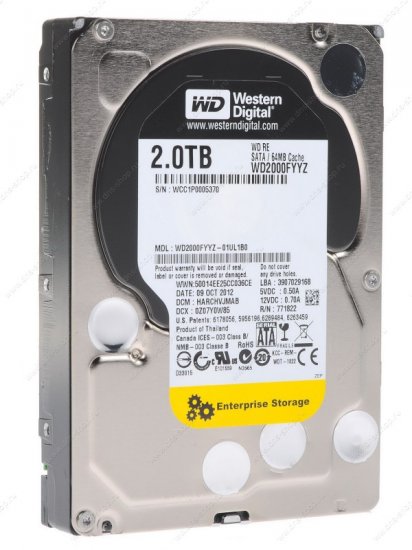WD2000FYYZ WD HD RE Enterprise 2TB SATA3 6Gbs 7.2k