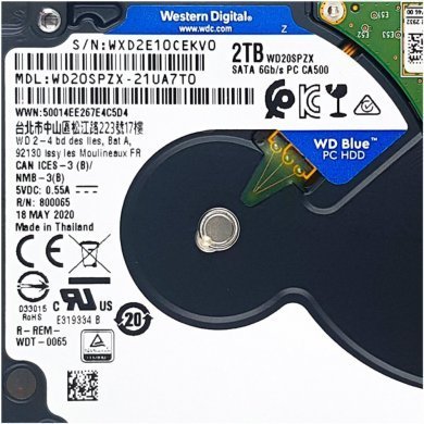 WD20SPZX HD WD 2TB Blue SATA 3 6Gbps 5400RPM 2.5in 128MB
