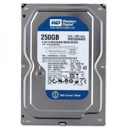【中古】「非常に良い」wd2500aakx-193ca0、DCM ebrnhtjahn、Westernデジタル250?GB SATA 3.5ハードドライブ WD2500AAKX HD Western Digital 250GB SATA 6Gb/s Blue
