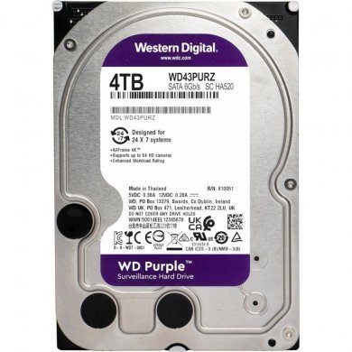 WD43PURZ WD HD 4TB Purple SATA 6Gbps 256MB Cache