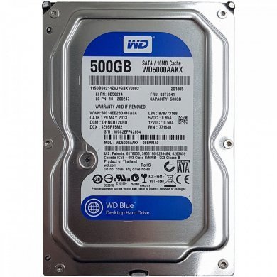 WD5000AAKX WD HD 500GB SATA3 3.5Pol 6Gbs 7.2K 16MB