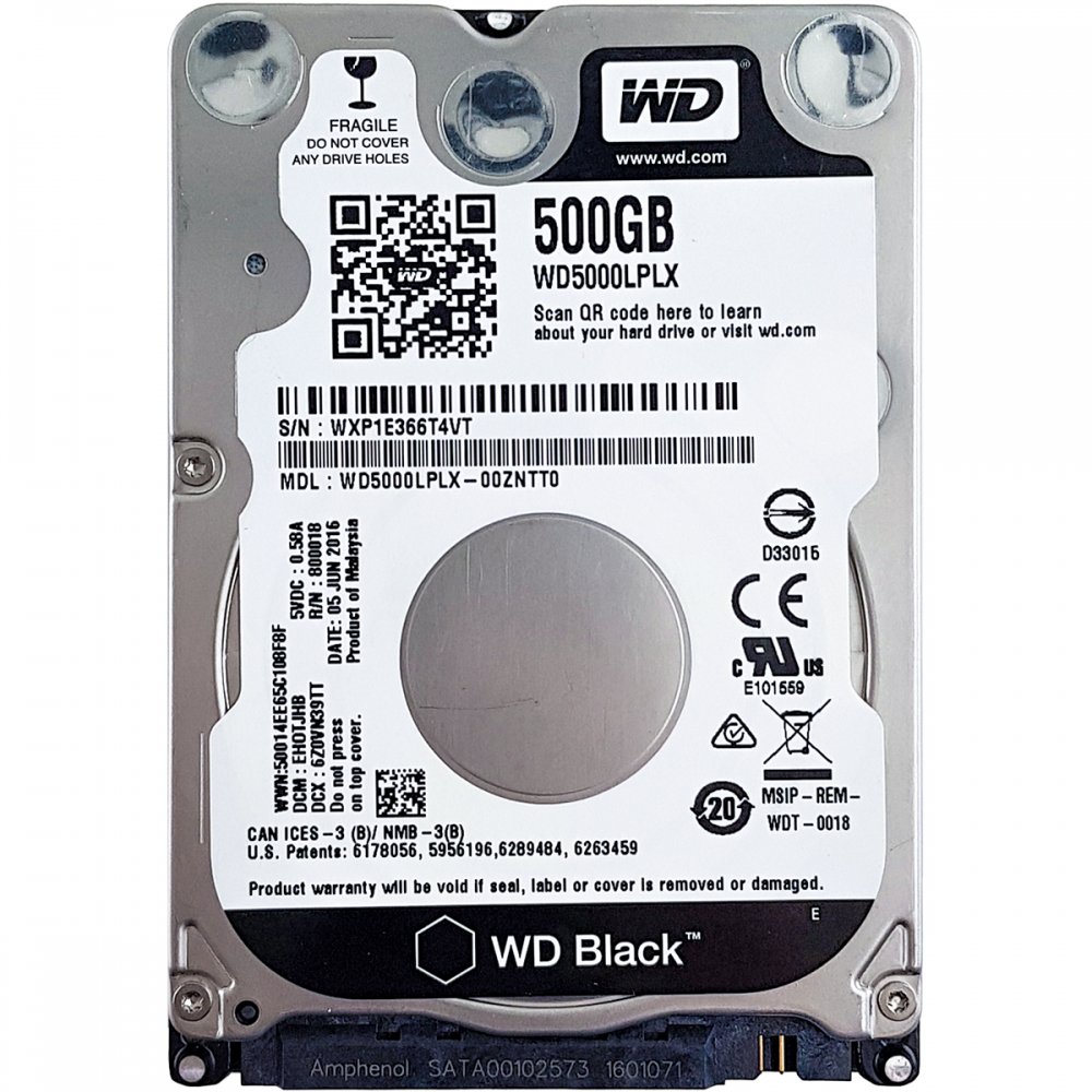 WD5000LPLX WD HD Black 500GB 2.5 Pol SATA3 6Gb/s 7200RPM