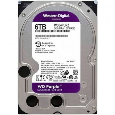 WD HD 6TB SURVEILLANCE 256Mb 5700rpm 3.5 SATA 3