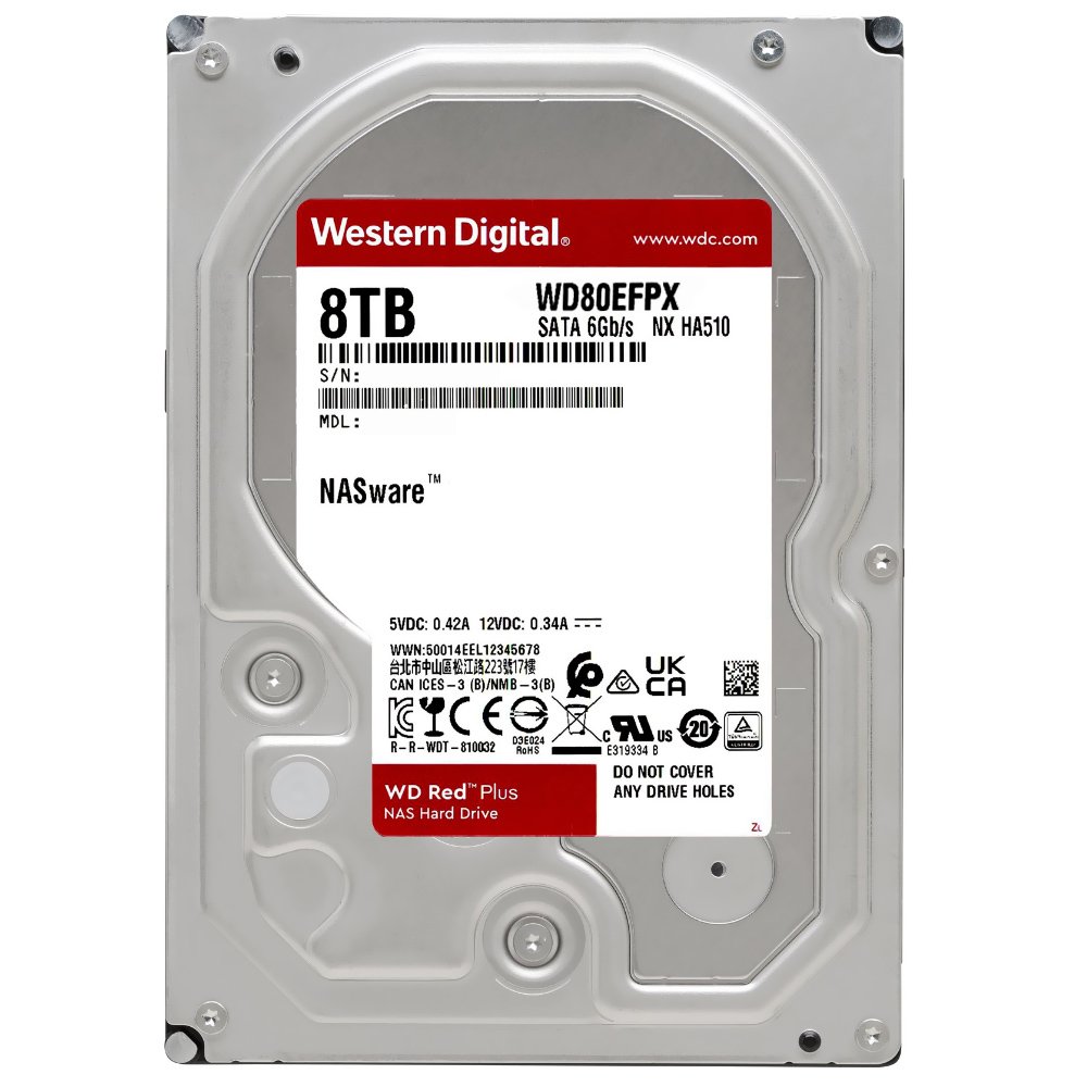 ジャンク　Western Digital WD80EFPX 8TB WD80EFPX WD HD 8TB Red Plus SATA 6Gbps 5640RPM Cache 256MB
