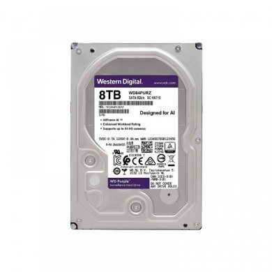 WD84PURZ WD HD 8TB Purple SATA 6Gbps 5640RPM 128MB CFTV