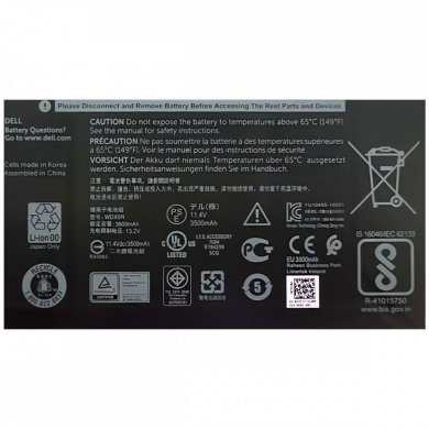 WDX0R Bateria Genuina DELL WDX0R 11.4V 42W 3500mAh