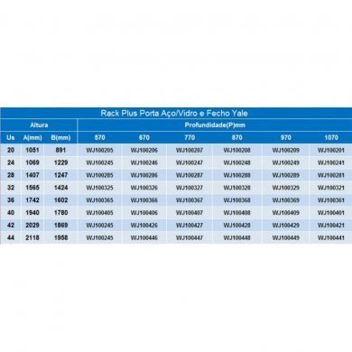 WJ100329 Rack de piso Plus 32U 975mm 19 polegadas Preto