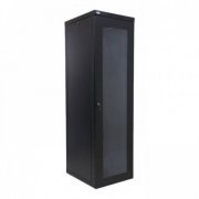 Moreira Rack piso 44U 870mm preto padrao 19 Porta frontal de vidro, montado