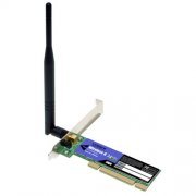 Placa de Rede Wireless PCI Linksys 54Mbps, Padrões 802.11b e 802.11g, Usa Banda de Frequência de 2.4 GHz, Encriptação: 128-bit WEP, WE