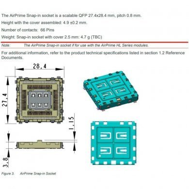 WP-SNAP-IN-BASE Sierra Wireless WP Snap-In Socket 66 Pins WP7609