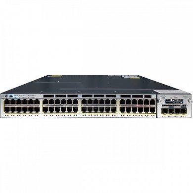 WS-C3750X-48PF-S Cisco Switch gerenciável 48x RJ45 Giga PoE+ V05