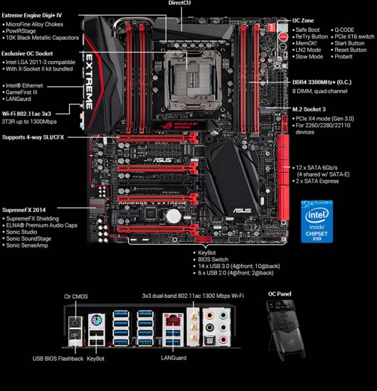 X99RAMPAGE-V-EXTREME Motheboard ASUS RAMPAGE V EXTREME