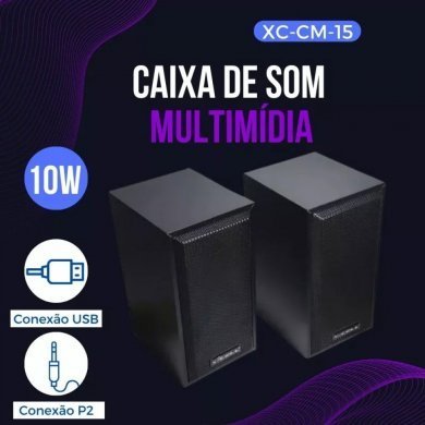 XC-CM-15 X-Cell Caixa de Som Multimídia 10W RMS P2 3.5mm