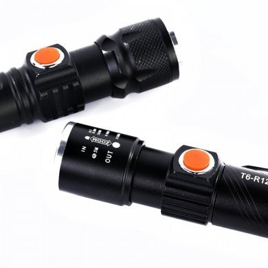 YBF-515 Mini lanterna LED recarregavel com zoom em aluminio