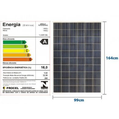 YL260P-29B PAINEL SOLAR YINGLI 260W POLICRISTALINO