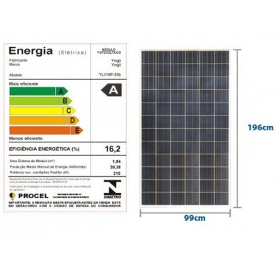 YL315P-35b PAINEL SOLAR YINGLI 315W POLICRISTALINO