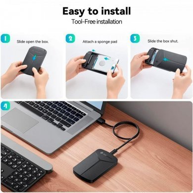 YMPW25-1C3-WH Yottamaster Case Externo HD 2.5 SATA 3 USB Tipo-C