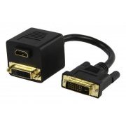 Splitter DVI-D Macho DVI-D/HDMI Femea DVI-D (Digital) Macho para DVI-D/HDMI Femea Y-Splitter