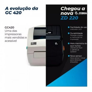 ZD22042-T0AG00EZ Zebra impressora termica ZD220 203DPI